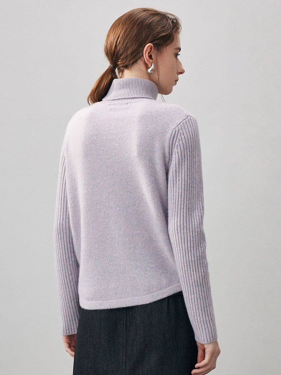 COMOBOCA 100% Cashmere Women's Turtleneck Knit Sweater