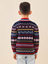 COMOBOCA 100% Wool Kids' Colorful Nordic Pattern Knit Sweater