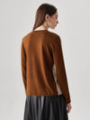 COMOBOCA Women's Reversible Color-Blocked Knit Sweater