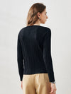 COMOBOCA Women's Ribbed V-Neck Faux Cardigan Sweater