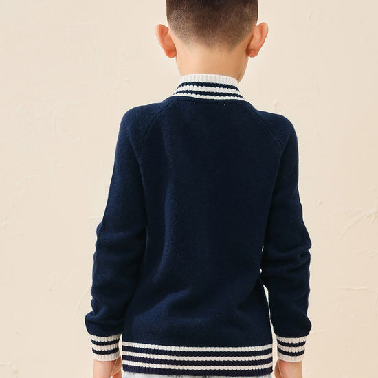 COMOBOCA 100% Wool Kid's Cable Knit Zip Up Coat