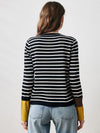 COMOBOCA Women's Striped Round Neck T-Shirt Sweater