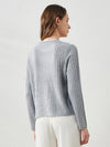 COMOBOCA Women's Cable Knit Ribbed Sweater