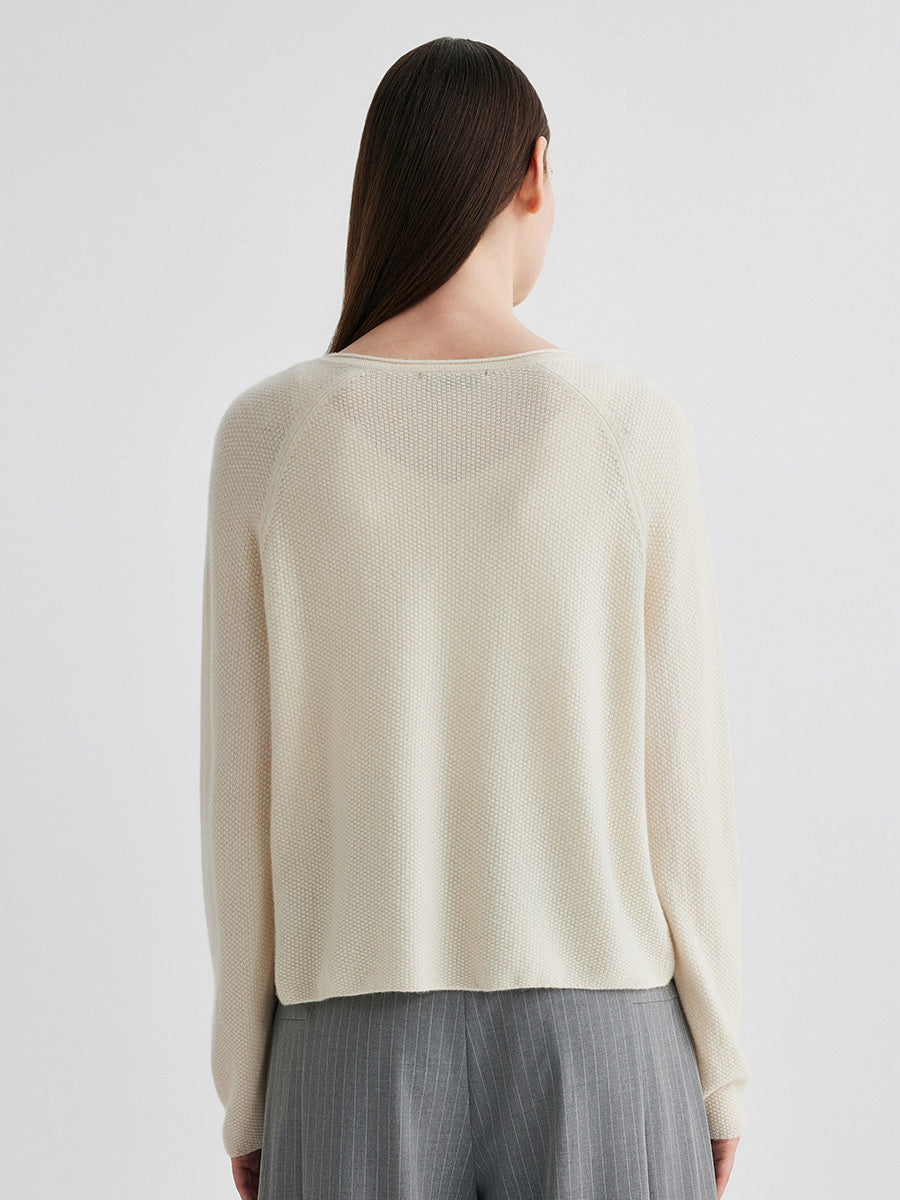 COMOBOCA 100% Cashmere Women's Button Front Knit Cardigan