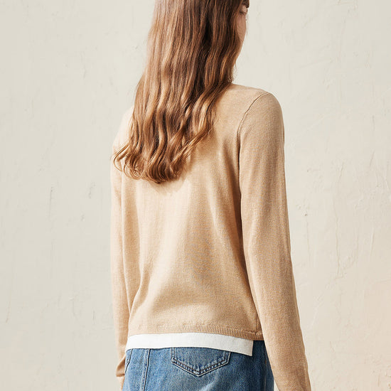 COMOBOCA 100% Wool Women's Layered Look Pullover Sweater