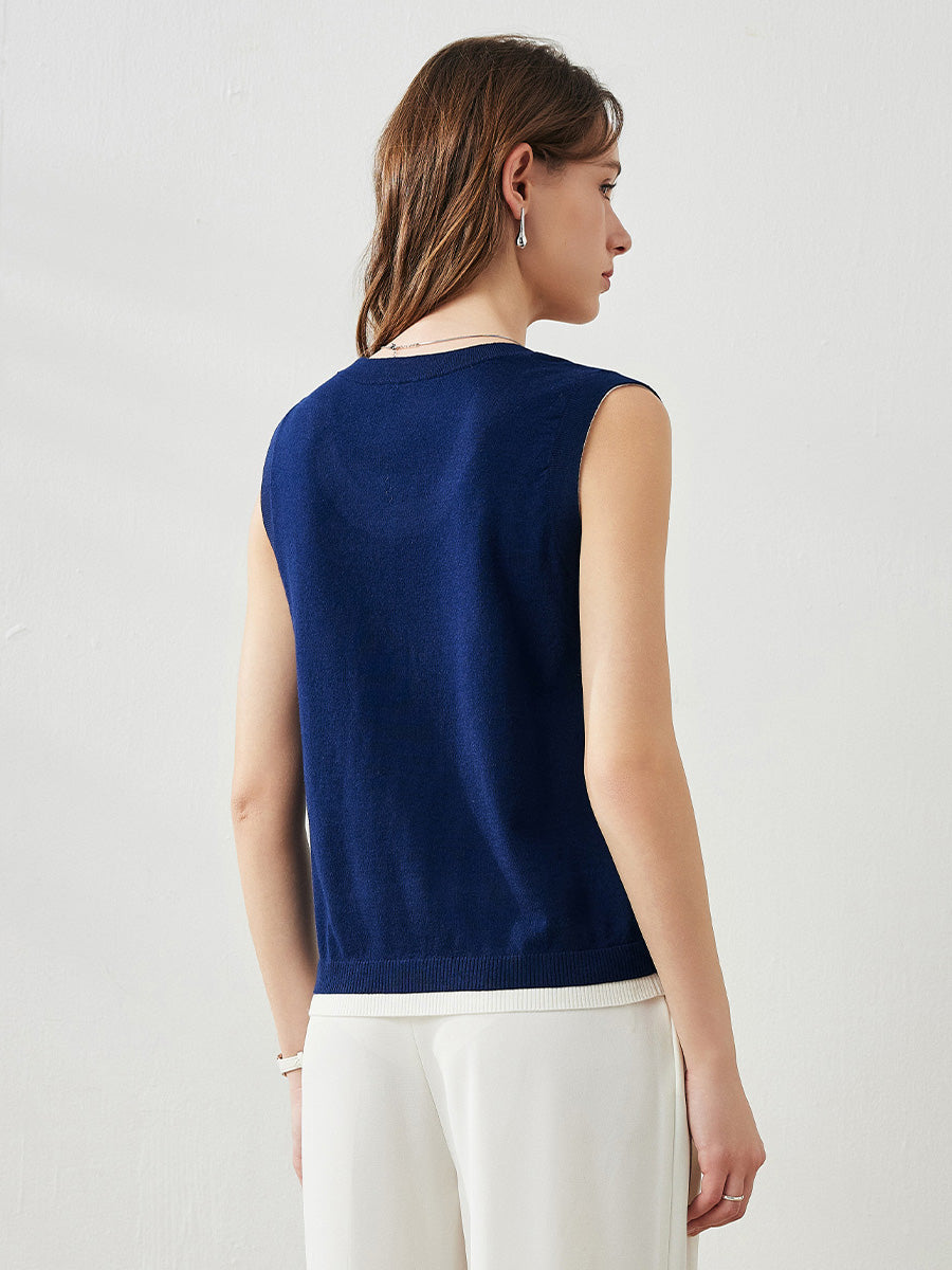 COMOBOCA Women's Faux Layered Look Tank Top