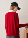 COMOBOCA 100% Cashmere Women's V-Neck Cable Knit Cardigan
