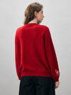 COMOBOCA Women's Wool Christmas Themed Round Neck Sweater