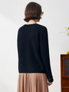 COMOBOCA 100% Cashmere Women's V-Neck Loose Knit Sweater