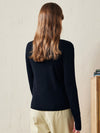 COMOBOCA 100% Wool Women's V-Neck With Pearl Accents Sweater
