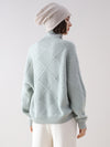 COMOBOCA 100% Cashmere Women's Diamond Knit Turtleneck Sweater