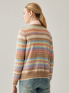 COMOBOCA 100% Cashmere Women's Striped Button Down Cardigan