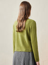 COMOBOCA 100% Wool Women's V-Neck Button Up Cardigan