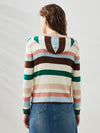 COMOBOCA Women's Versatile Striped Zip-Up Hoodie Cardigan