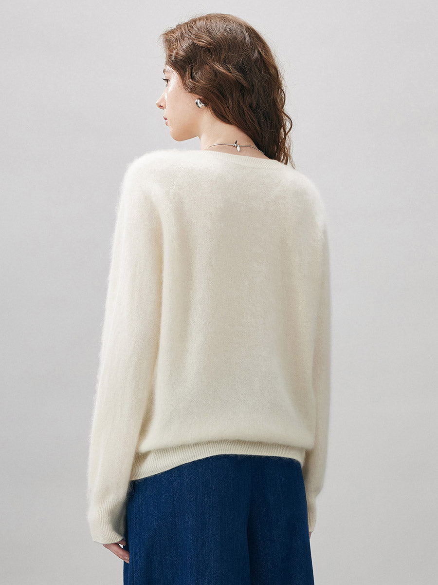 COMOBOCA Women's Wool Seamless Brushed Knit Sweater