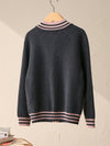 COMOBOCA 100% Wool Kid's Cable Knit Zip Up Coat