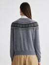 COMOBOCA 100% Cashmere Women's Fair Isle Cardigan Sweater