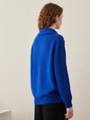 COMOBOCA 100% Wool Women's Knit Zipper Cardigan with Pockets