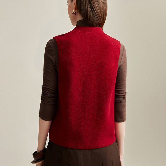 COMOBOCA 100% Cashmere Womens Intricate Embroidered Vest