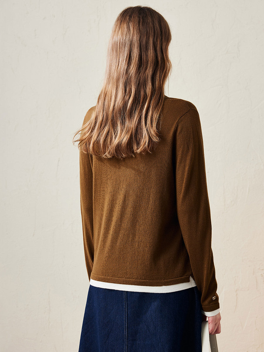 COMOBOCA 100% Wool Women's Lightweight Turtleneck Sweater