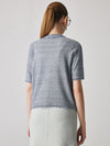 COMOBOCA Women's Cotton Silk Frayed Edge Button-Up Blouse