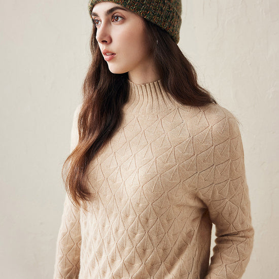 COMOBOCA 100% Cashmere Ribbed Knit Beanie