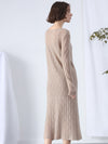 COMOBOCA 100% Cashmere Women's Cable Knit Sweater Dress