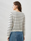 COMOBOCA Women's Striped Button-Down Cardigan