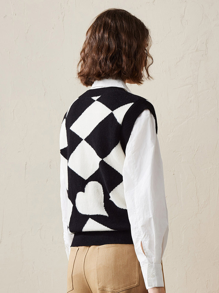 COMOBOCA 100% Cashmere Women's Vintage Inspired Knit Vest