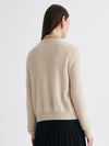 COMOBOCA 100% Cashmere Women's Argyle Cable Button Up Knit Cardigan