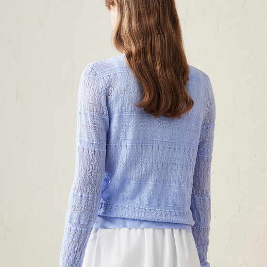 COMOBOCA 100% Wool Women's Stylish Lace Knit Sweater
