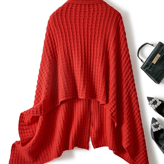 COMOBOCA 100% Cashmere Scarf Solid Color Shawls with Buttons