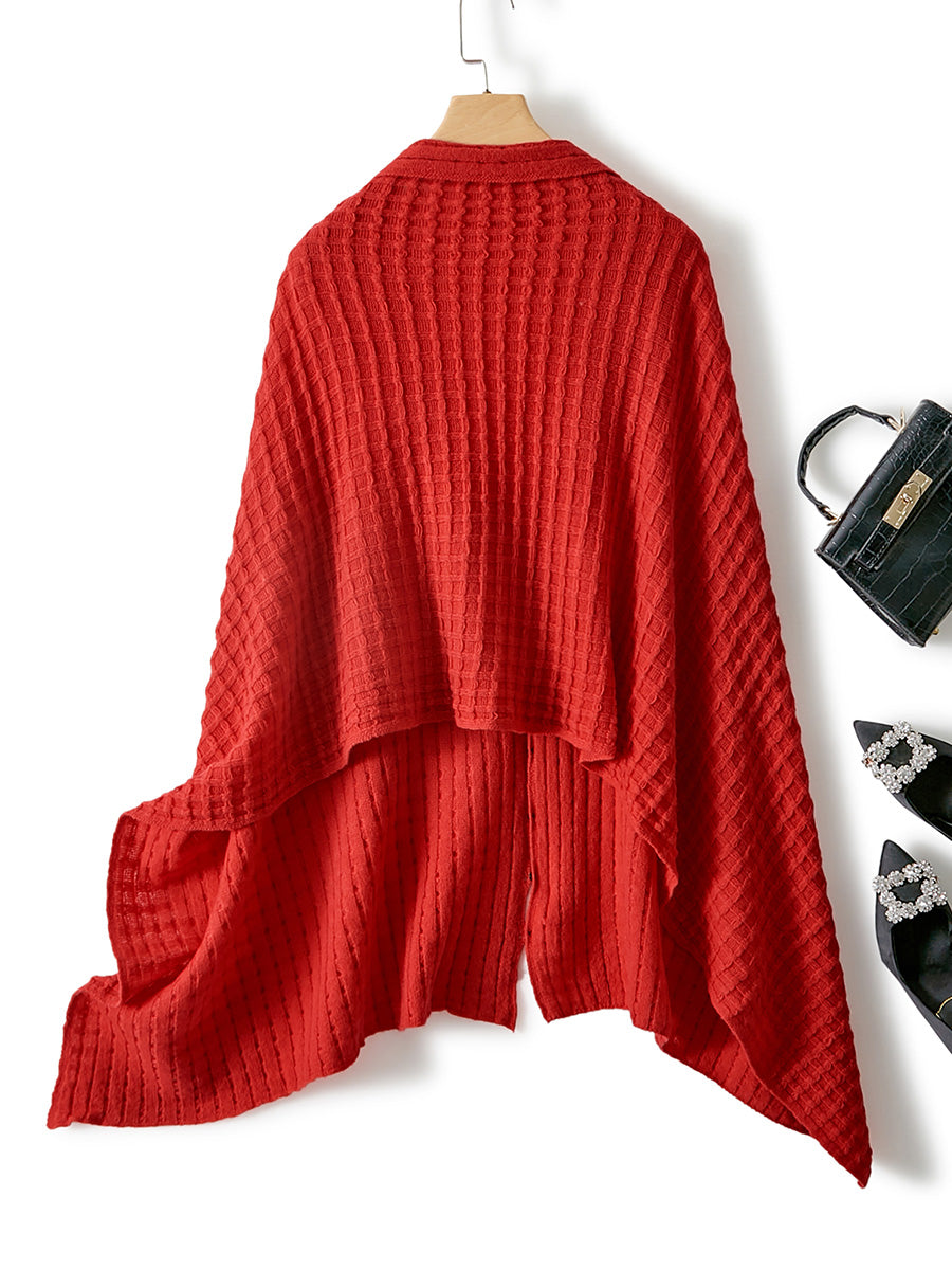COMOBOCA 100% Cashmere Scarf Solid Color Shawls with Buttons