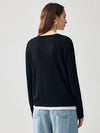 COMOBOCA Women's V-Neck Layered Knit Sweater
