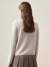 COMOBOCA 100% Wool Women's V-Neck Button Up Cardigan