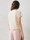 COMOBOCA Women's Lace Patterned Knit T-Shirt