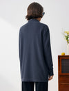 COMOBOCA 100% Cashmere Women's Leather Buckle Knit Coat