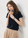 COMOBOCA Women's Lace Patterned Knit T-Shirt