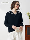 COMOBOCA 100% Cashmere Women's Sailor Collar Sweater