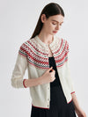 COMOBOCA 100% Cashmere Women's Fair Isle Button Front Cardigan