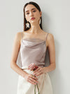 COMOBOCA Purple Gray Women's Adjustable Straps Lace-Trimmed Camisole