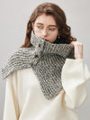 COMOBOCA Gray 100% Wool Women's Knit Button Neck Warmer Shawl