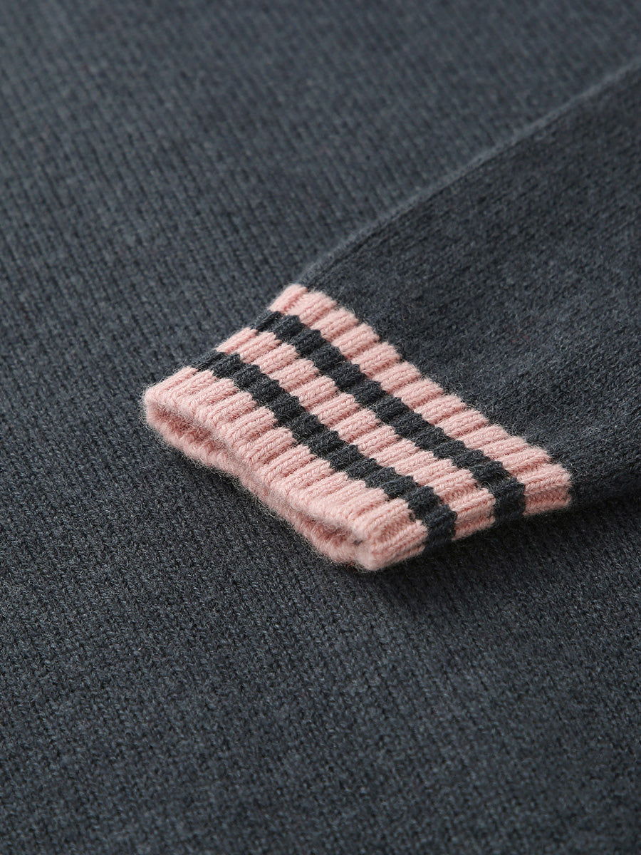COMOBOCA 100% Wool Kid's Cable Knit Zip Up Coat