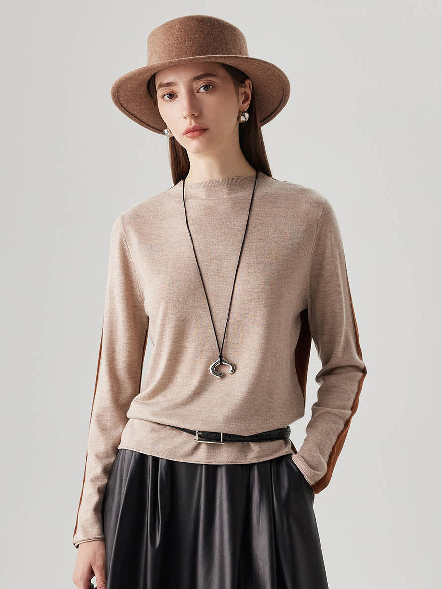 COMOBOCA Women's Reversible Color-Blocked Knit Sweater