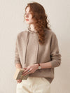 COMOBOCA 100% Wool Women's Sweater Casual Knit Hoodie