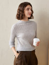 COMOBOCA Women's Ribbed Mock Neck Knit Sweater