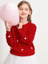 COMOBOCA RED 100% Wool Kids' Round Neck Sweater