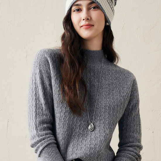 COMOBOCA Multicolor 100% Cashmere Women's Nordic Knit Beanie