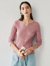 COMOBOCA Women's Ribbed V-Neck Faux Cardigan Sweater
