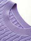 COMOBOCA 100% Wool Kids' Cable Knit Round Neck Sweater Vest